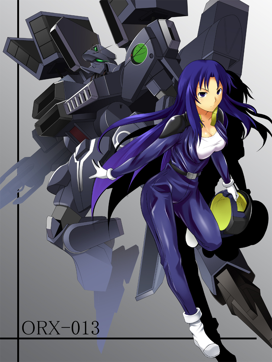 blue_hair bodysuit gundam gundam_mk_v gundam_sentinel helmet highres koikeya long_hair mecha niki_taylor pilot_suit sd_gundam_g-generation