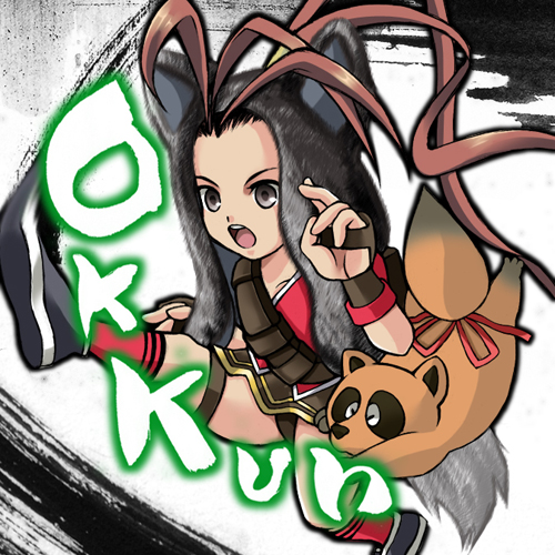 1girl alternate_costume antenna_hair backpack bag brown_hair chibi don_(street_fighter) ibuki_(street_fighter) lowres ribbon robi_(okkkkk123) skirt solo street_fighter tail tail_ribbon tanuki ultra_street_fighter_iv