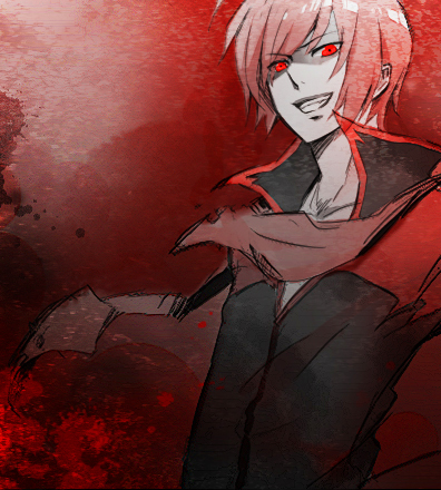 akaito genmai grin lowres male red_eyes red_hair redhead scarf short_hair smile solo vocaloid