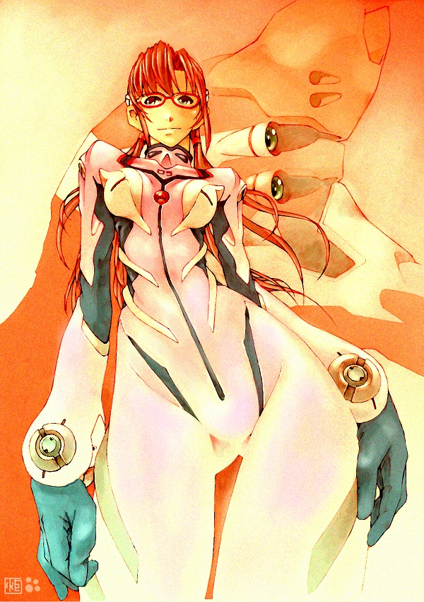 eva_05 glasses kotatsu-spirit makinami_mari_illustrious neon_genesis_evangelion plugsuit rebuild_of_evangelion solo