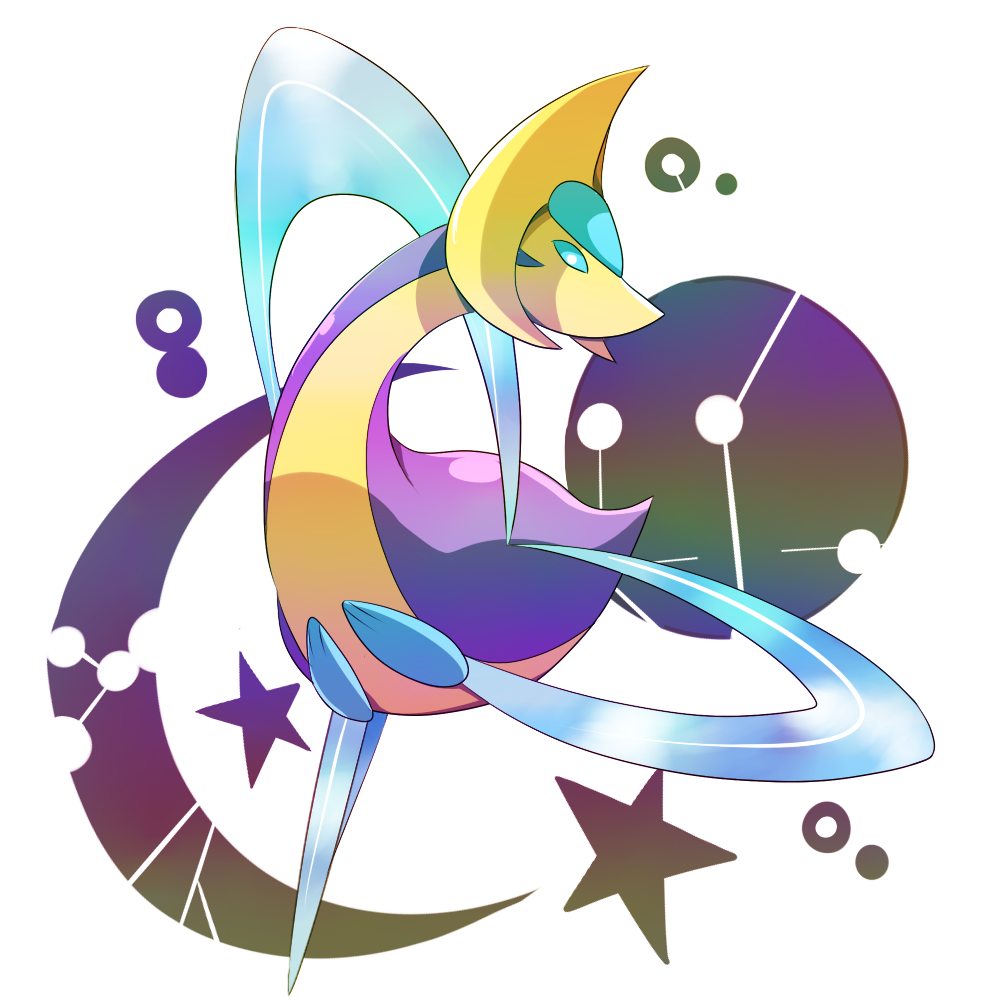 alternate_color blue_eyes cresselia kanikou7 no_humans pokemon pokemon_(creature) shiny_pokemon