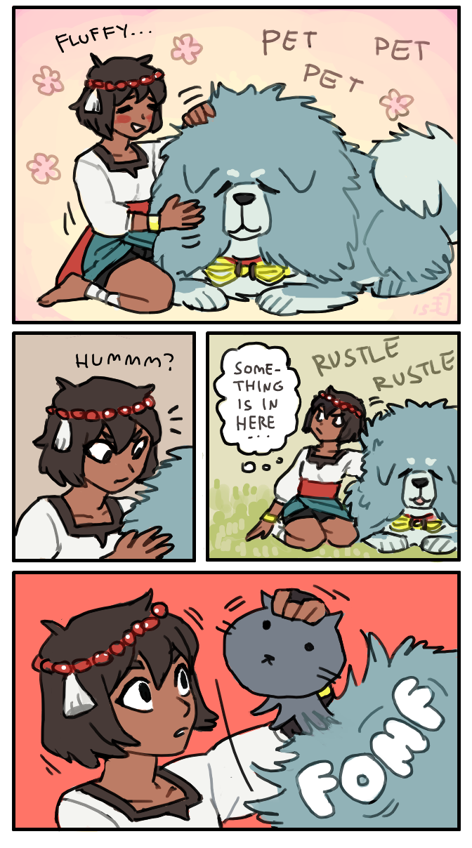 ajna_(indivisible) cat comic commentary dog emlan english highres indivisible lanshi_(indivisible) mike_z's_cat