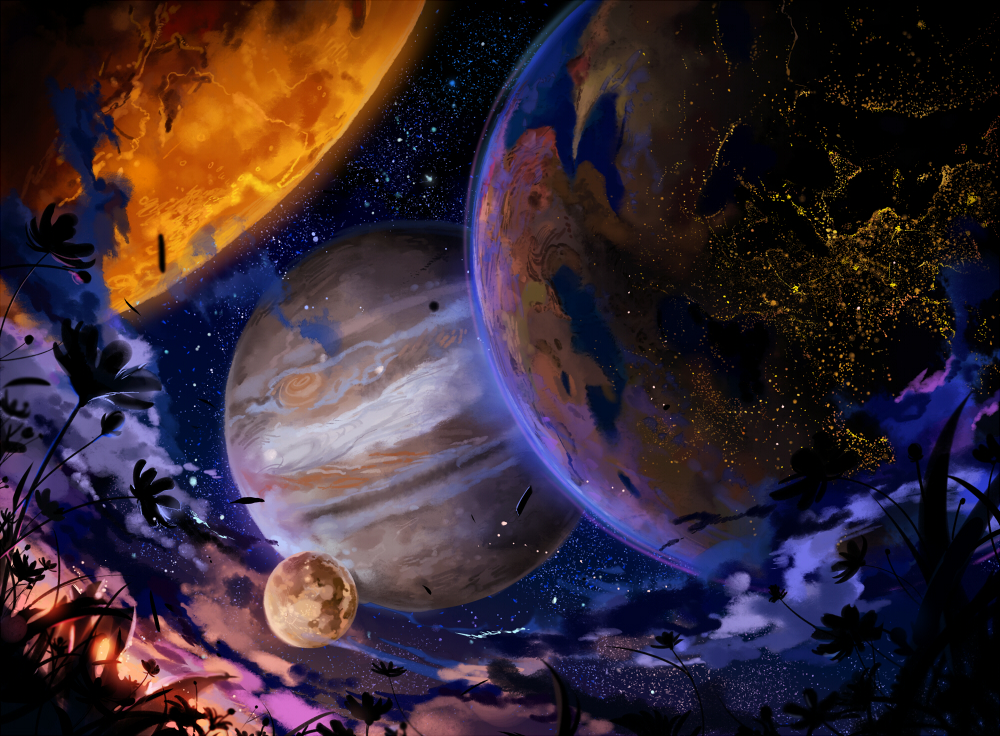 night night_sky no_humans original p0ckylo planet scenery sky surreal