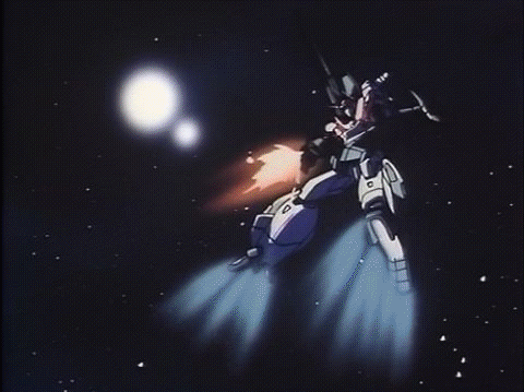 90s alien animated animated_gif battle blade cable claws energy_cannon energy_weapon explosion firing gunpod itano_circus lord_feff lowres macross macross_2 mardook mecha missile oldschool rocket_launcher science_fiction space star_(sky) vf-2ss weapon