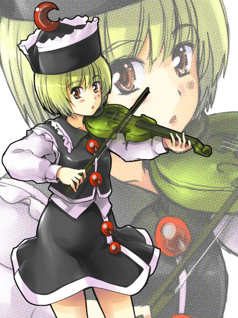 blonde_hair hat hitoshise instrument lunasa_prismriver short_hair solo touhou violin zoom_layer