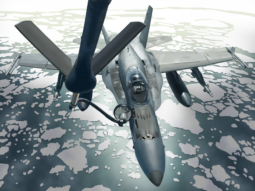 airplane commentary_request f-18 fighter_jet flying fuyunobu ice jet ocean pilot piloting refueling rocket weapon
