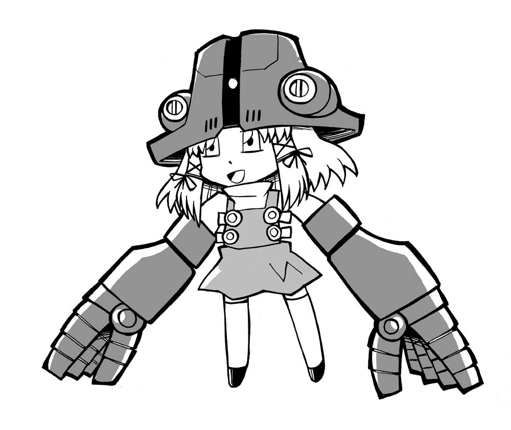 1girl cherno_alpha cherno_alpha_(cosplay) crossover mecha mechanical_arms moriya_suwako pacific_rim touhou