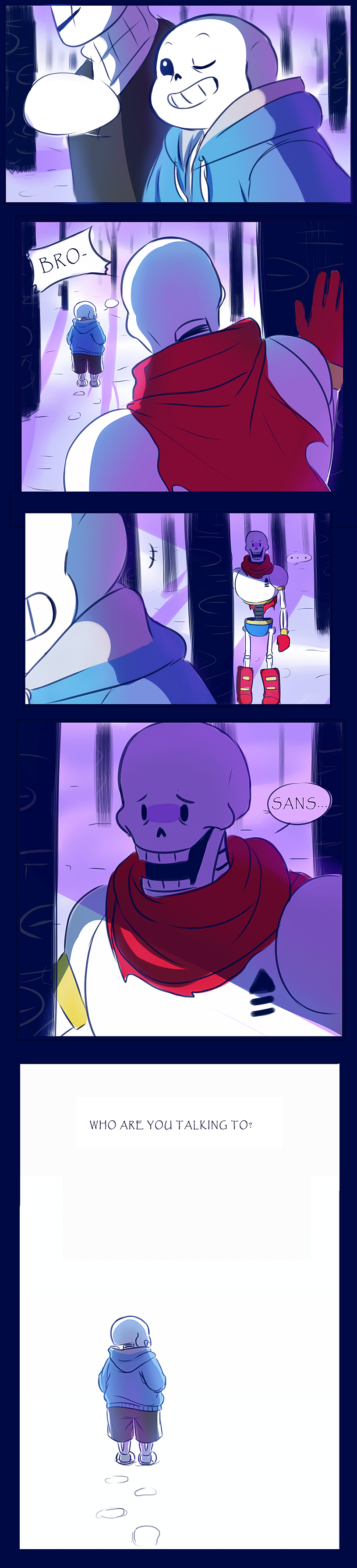 3boys 5koma absurdres armor boots chaoticshero comic english footprints gloves hands_in_pockets highres hoodie long_image multiple_boys papyrus_(font) papyrus_(undertale) sans scarf shorts skeleton slippers snow speech_bubble spoilers tagme tall_image turtleneck undertale w.d._gaster