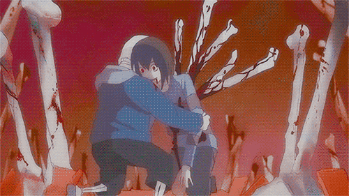 1boy androgynous animated animated_gif blood blood_from_mouth bloody_clothes bone bossmonsterbani brown_hair crying crying_with_eyes_open death fake_screenshot frisk_(undertale) glowing glowing_eye hood hoodie hug impaled lowres red_eyes sans shirt shocked_eyes slippers spoilers striped striped_shirt subtitled tears undertale