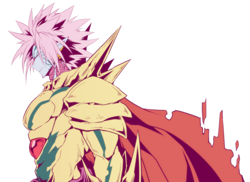 0nodera 1boy alien armor cape cyclops long_hair lord_boros male_focus one-eyed one-punch_man pink_hair pointy_ears solo spiky_hair