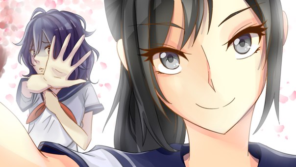 hands oka_ruto open_eyes smile yandere yandere-chan yandere_simulator