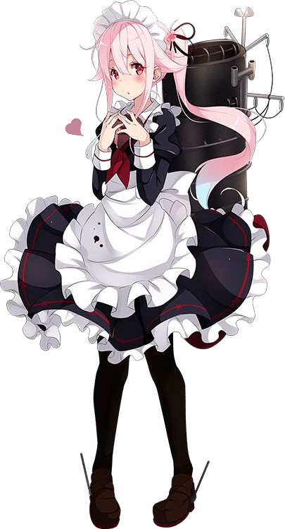 harusame_(kantai_collection) heart kantai_collection machinery maid official_art