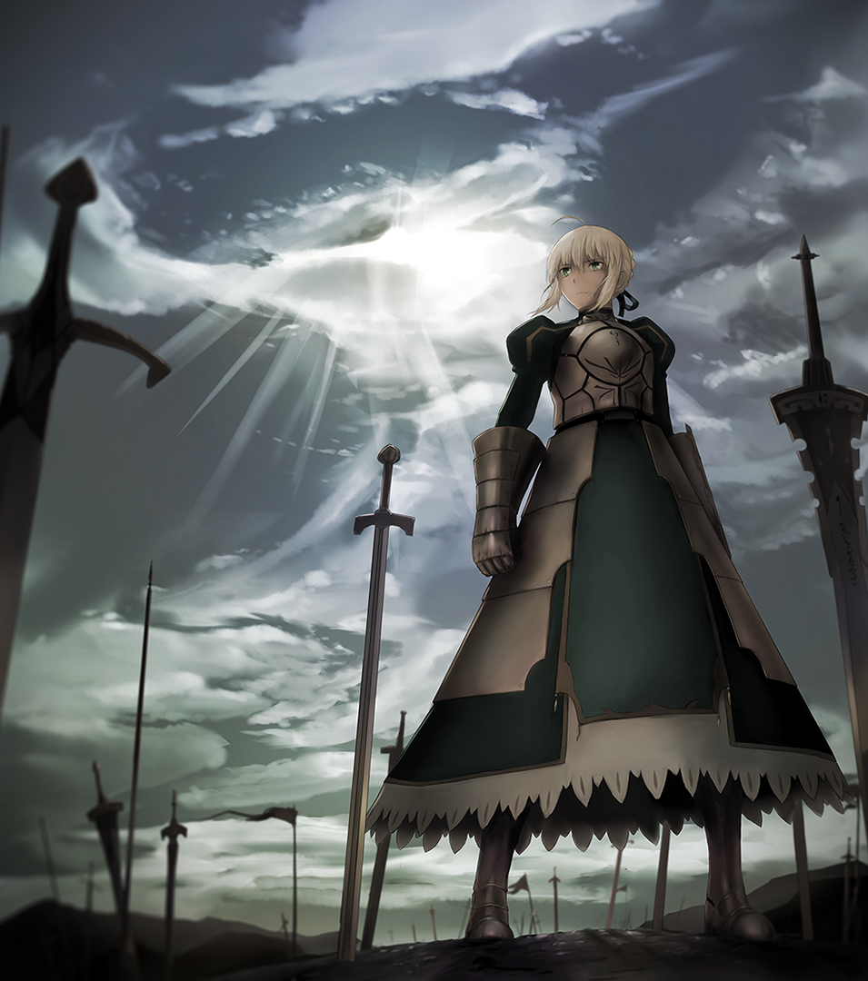 fate/stay_night fate_(series) flag saber sword unlimited_blade_works weapon