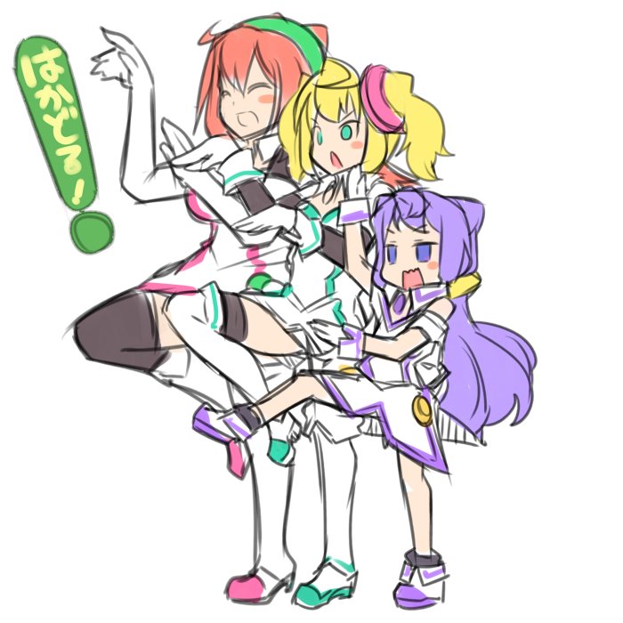 3girls multiple_girls parody tagme translation_request yotsubato!