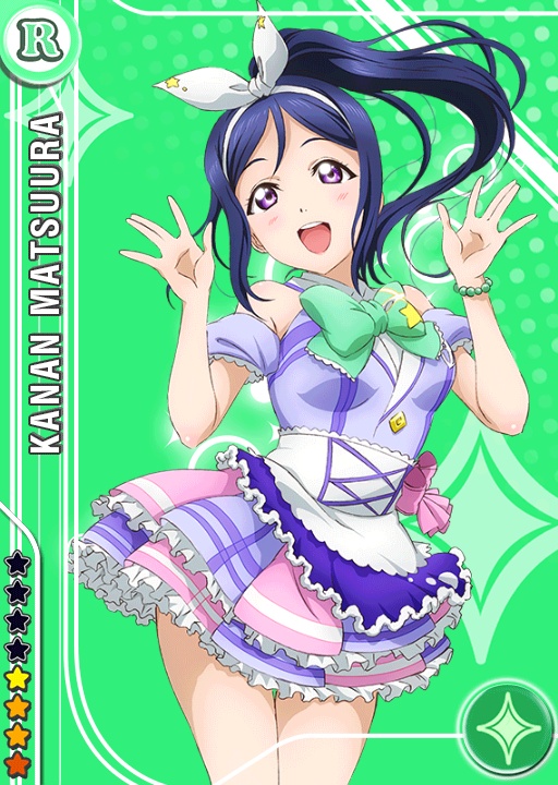 blue_hair blush character_name dress green_eyes happy long_hair love_live!_school_idol_festival love_live!_sunshine!! matsuura_kanan ponytail skirt