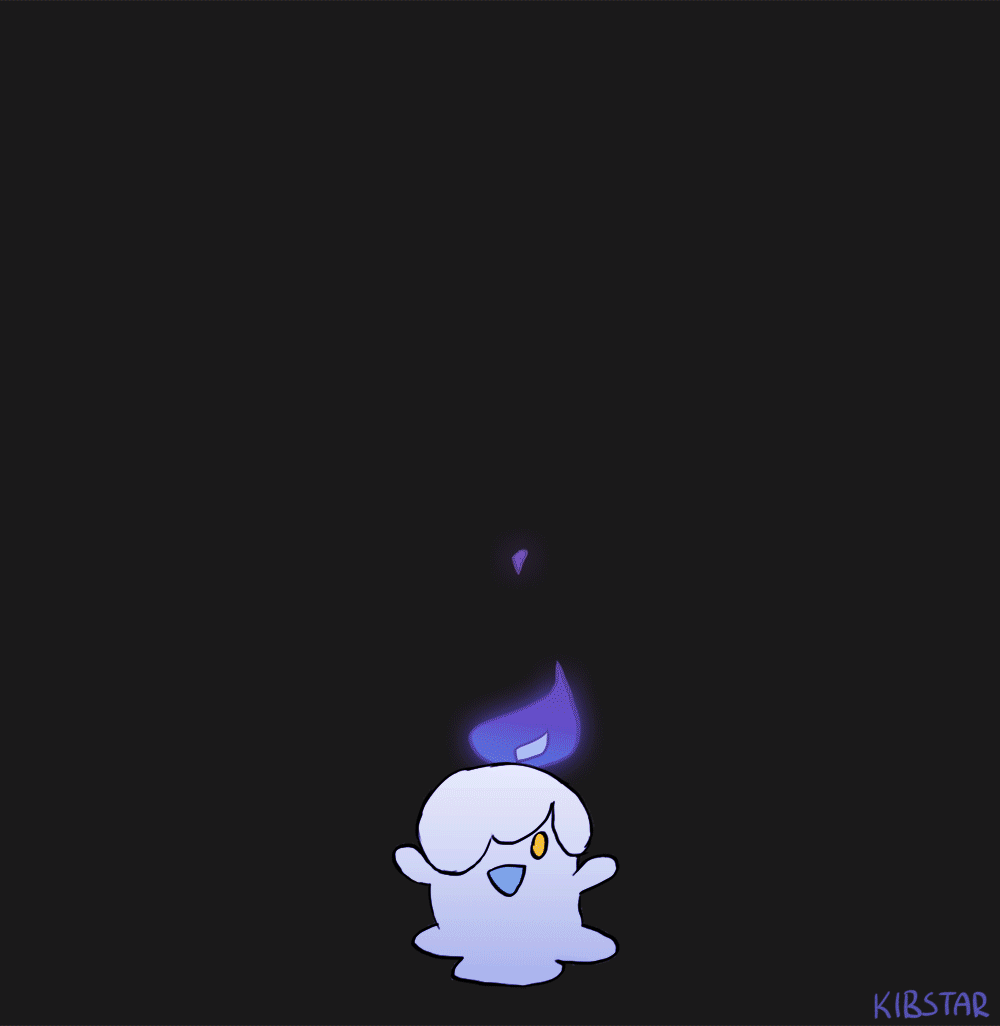 animated animated_gif artist_name black_background candle chandelure fire grimmy666666 lampent litwick melting motion_lines no_humans pokemon pokemon_(creature) pokemon_(game) pokemon_bw purple_fire simple_background spinning transformation