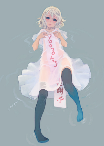 blue_eyes hits lowres original see-through simple_background socks solo thighhighs weno weno's_blonde_original_character wet