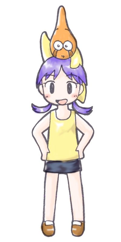 chibi hoshimaru hozumiare narutaru purple_hair shorts tamai_shiina tank_top twintails yuu_(pixiv)