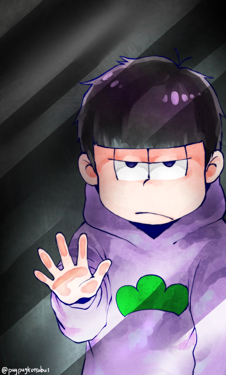 1boy bowl_cut highres matsuno_ichimatsu messy_hair osomatsu-san