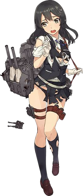 1girl belt black_bra black_hair black_legwear black_panties bra brown_shoes buttons cannon damaged depth_charge embarrassed gloves hair_ornament hairclip kantai_collection kneehighs konishi_(koconatu) loafers long_hair looking_to_the_side machinery official_art open_mouth oyashio_(kantai_collection) panties pleated_skirt school_uniform serafuku shoes short_sleeves simple_background skirt solo standing_on_one_leg thigh_strap torn_blouse torn_clothes torn_skirt torn_vest transparent_background underwear vest white_blouse white_gloves