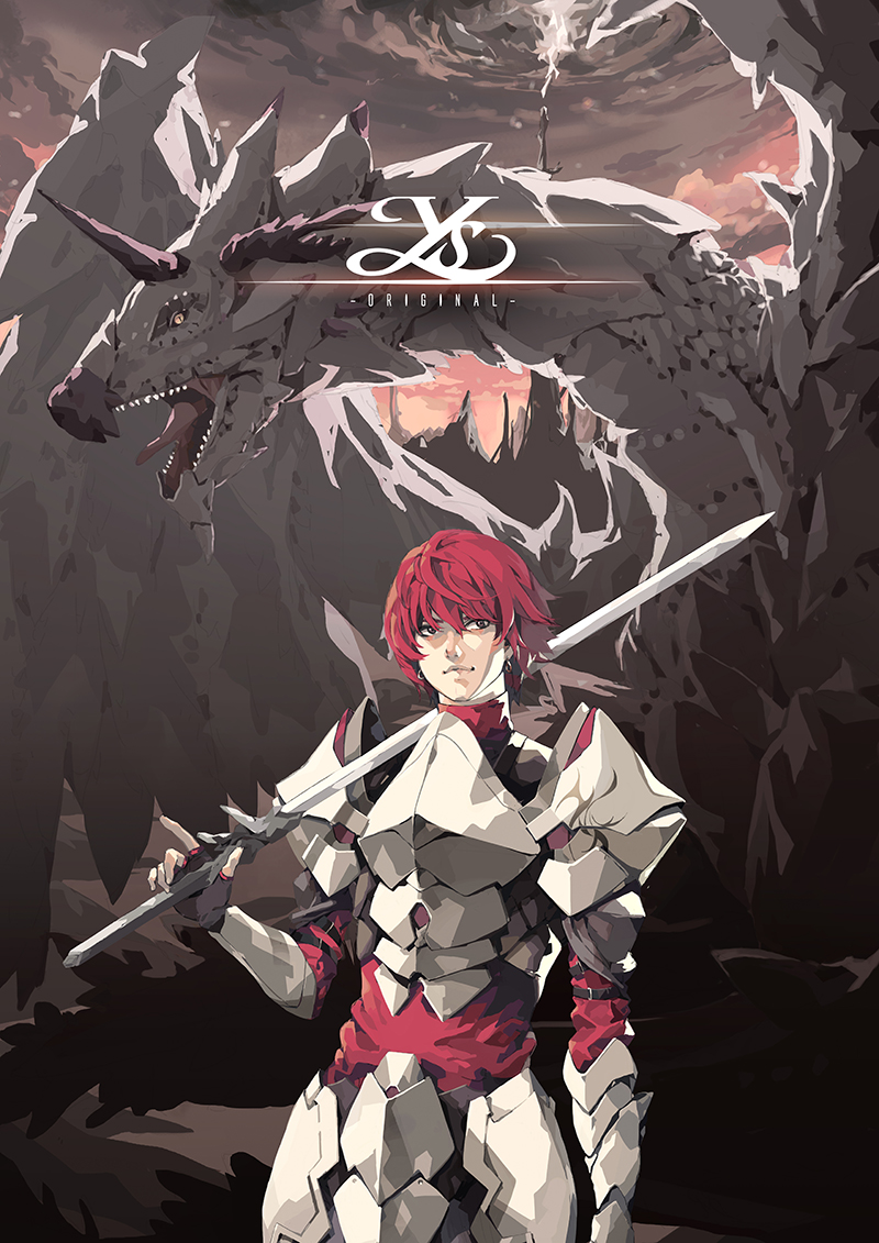 1boy armor character_request dragon male_focus redhead short_hair solo sword weapon yohan12 ys