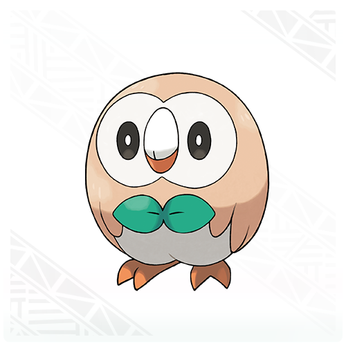 beak bird black_eyes full_body gen_7_pokemon lowres no_humans official_art owl pokemon pokemon_(creature) pokemon_(game) pokemon_sm rowlet simple_background standing white_background
