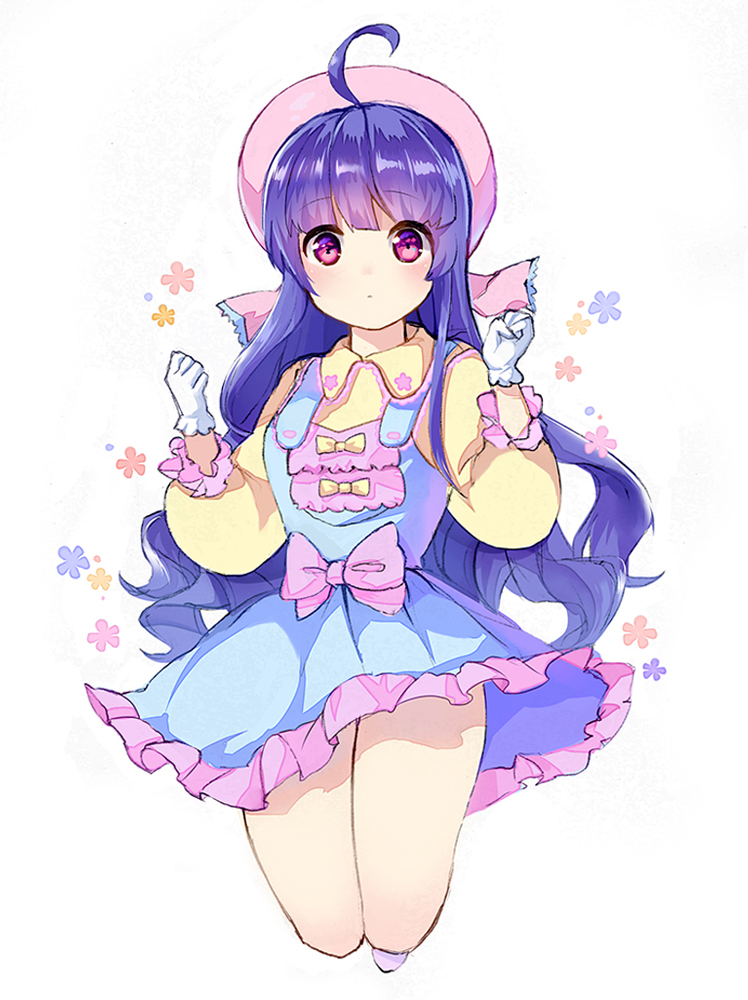 blush dress long_hair purple_eyes smile twintails violet_hair vocaloid xin_hua