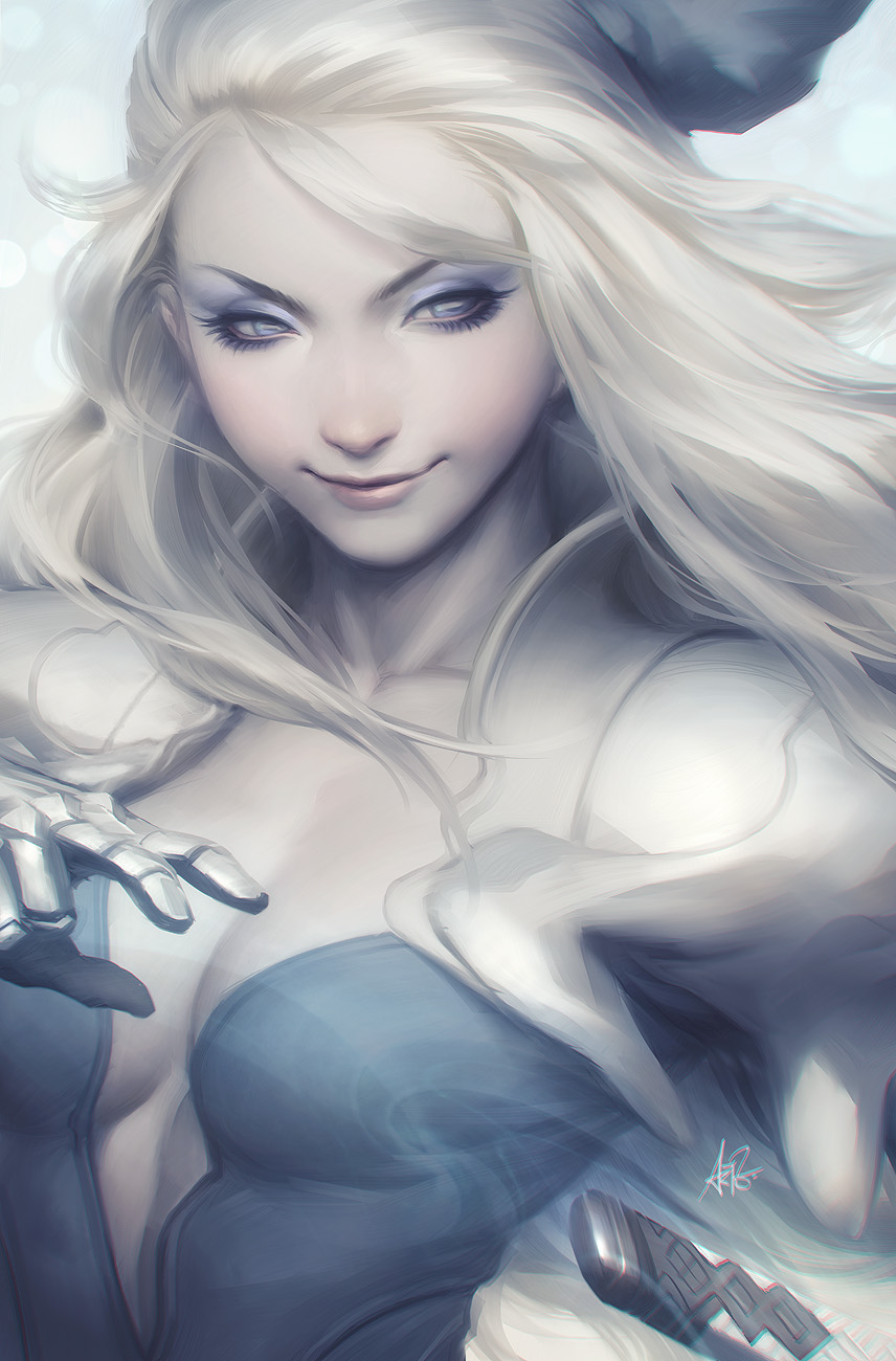 1girl blonde_hair bravely_default:_flying_fairy bravely_default_(series) bravely_second:_end_layer breasts closed_mouth edea_lee eyelashes eyeshadow highres lips long_hair looking_at_viewer makeup medium_breasts realistic signature smile solo square_enix stanley_lau sword upper_body weapon