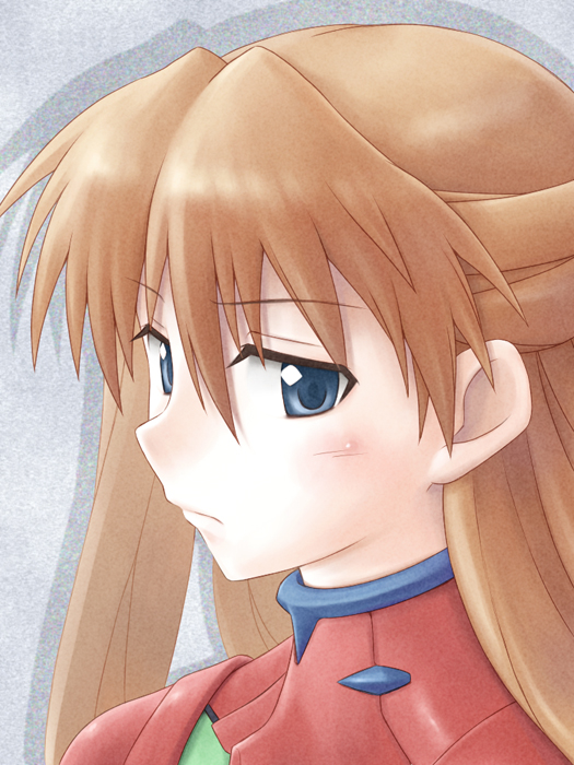 bad_id blue_eyes blush brown_hair close-up neon_genesis_evangelion plugsuit satogo solo souryuu_asuka_langley