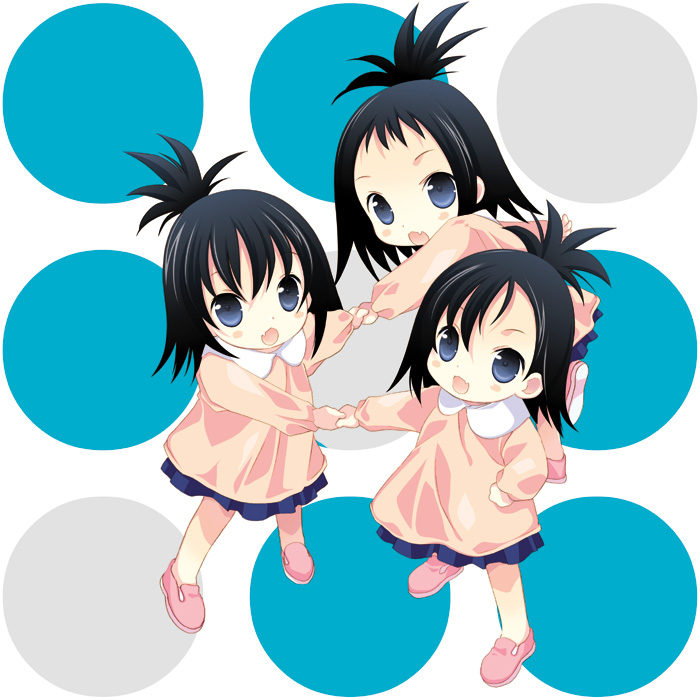 blue_eyes child fang ikeda_hina ikeda_kana ikeda_kina ikeda_nasa saki triplets