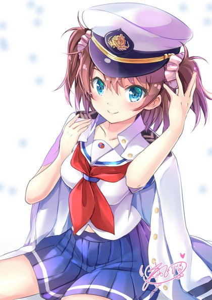 blue_eyes gleision_adain hat high_school_fleet military military_hat military_uniform ogasawara_hikari school_uniform uniform