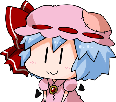1girl :3 ^_^ ^o^ animated animated_gif bat_wings blue_hair blush brooch chibi closed_eyes closed_mouth collared_dress gem hat jewelry lowres noai_nioshi open_mouth pink_hat puffy_short_sleeves puffy_sleeves red_ribbon remilia_scarlet ribbon ribbon-trimmed_headwear ribbon_trim ruby_(stone) short_hair short_sleeves simple_background solid_circle_eyes solo touhou upper_body white_background wing_collar wings