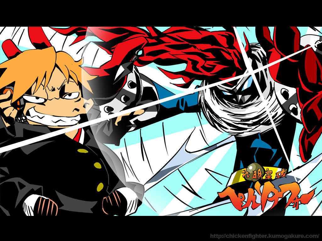 1024x768 hanamura_yousuke hei_jin oto_tin parody persona persona_4 style_parody tengen_toppa_gurren_lagann wallpaper watermark