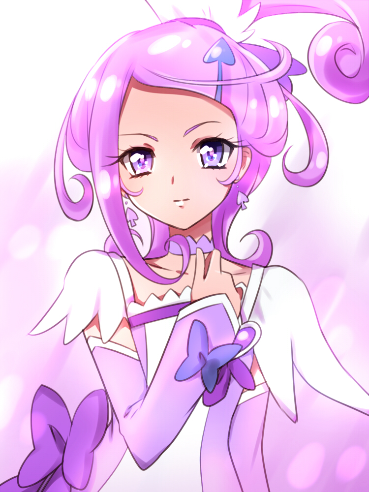 blsuh choker cure_sword dokidoki!_precure dress kenzaki_makoto magical_girl purple_eyes short_hair side_ponytail smile violet_hair