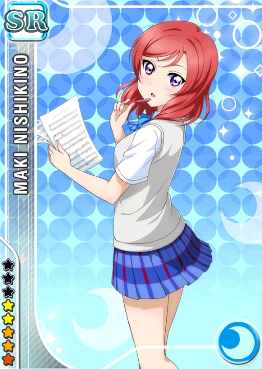 blush character_name love_live!_school_idol_project nishikino_maki paper pen purple_eyes redhead seifuku short_hair skirt