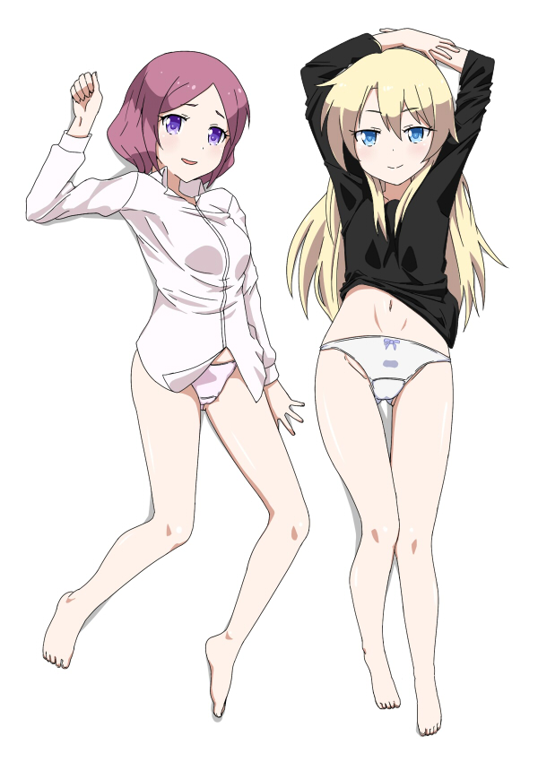 commentary_request new_game! no_pants panties ribonzu sketch tooyama_rin underwear yagami_kou