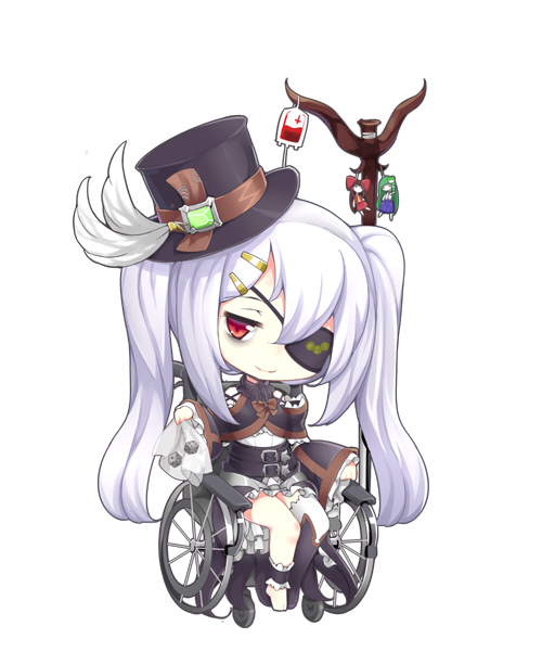 bare_legs bare_shoulders barefoot black_eye blood chibi crystal dice doll eyepatch gothic_lolita hakurei_reimu handkerchief hanged hat injury kochiya_sanae lolita_fashion md5_mismatch ootsuki_momiji original red_eyes touhou twintails wheelchair white_hair wide_sleeves