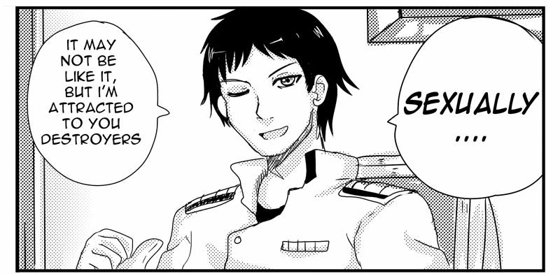 1boy admiral_(kantai_collection) black_border border comic drie english halftone kantai_collection left-to-right_manga looking_at_viewer male_focus monochrome one_eye_closed open_mouth picture_frame short_hair smile solo speech_bubble upper_body