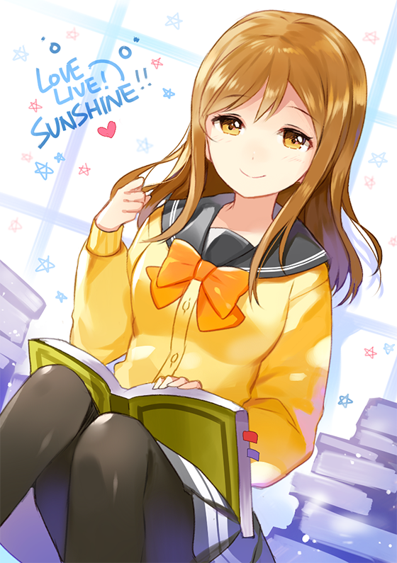 blush brown_ees brown_hair kunikida_hanamaru long_hair love_live!_sunshine!! seifuku smile