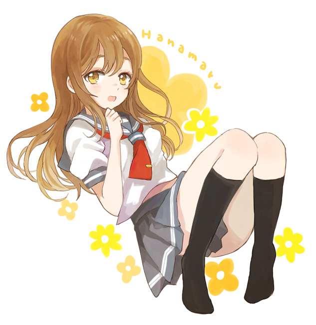 blush brown_eyes brown_hair kunikida_hanamaru long_hair love_live!_sunshine!! seifuku skirt smile