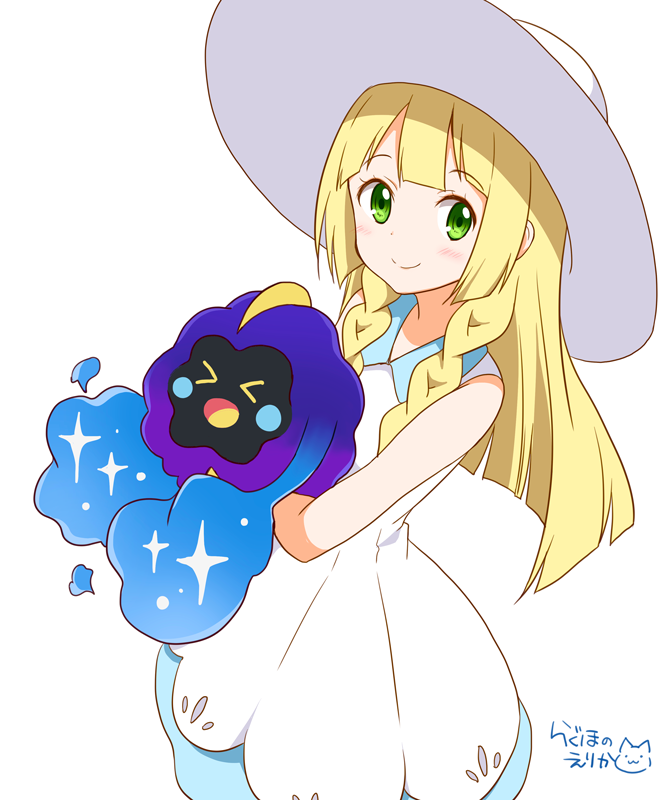 blonde_hair green_eyes lillie_(pokemon) long_hair smile