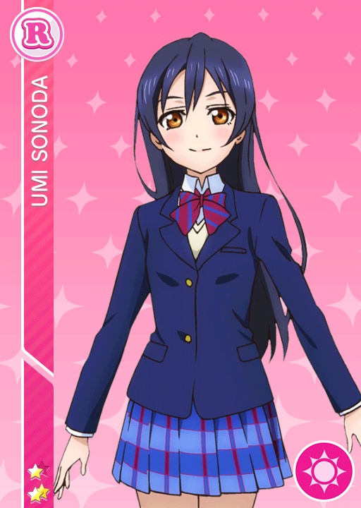 blue_hair blush brown_eyes character_name long_hair love_live!_school_idol_festival love_live!_school_idol_project seifuku smile sonoda_umi