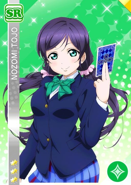 blush card character_name green_eyes long_hair love_live!_school_idol_festival love_live!_school_idol_project low_twintails ribbon seifuku smile toujou_nozomi twintails violet_hair