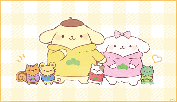 &gt;_&lt; :3 ayu_(mog) bagel_(sanrio) blush bow character closed_eyes dog frog hair_bow hamster hand_up heart hood hoodie looking_at_viewer macaroon_(sanrio) matsuno_choromatsu matsuno_choromatsu_(cosplay) matsuno_ichimatsu matsuno_ichimatsu_(cosplay) matsuno_juushimatsu matsuno_juushimatsu_(cosplay) matsuno_karamatsu matsuno_karamatsu_(cosplay) matsuno_osomatsu matsuno_osomatsu_(cosplay) matsuno_todomatsu matsuno_todomatsu_(cosplay) mint_(sanrio) mouse muffin_(sanrio) no_humans open_mouth osomatsu-san plaid plaid_background pompompurin sanrio scone_(sanrio) smile solid_circle_eyes squirrel standing sweater