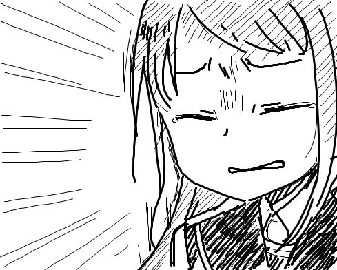 1girl bangs closed_eyes commentary_request crying emphasis_lines frown greyscale kantai_collection long_hair lowres monochrome mspaint samidare_(kantai_collection) school_uniform serafuku simple_background solo tears upper_body white_background yuzuki_gao