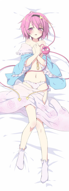 1girl bare_shoulders bed_sheet blush bow bow_panties breasts covering covering_breasts eyeball frilled_sleeves frills groin hairband heart komeiji_satori lying midriff minoru navel off_shoulder on_back open_clothes open_mouth open_shirt open_skirt panties pink_eyes pink_hair pink_panties shirt skirt skirt_down skirt_pull small_breasts socks solo tears third_eye touhou underwear white_legwear white_panties wide_sleeves