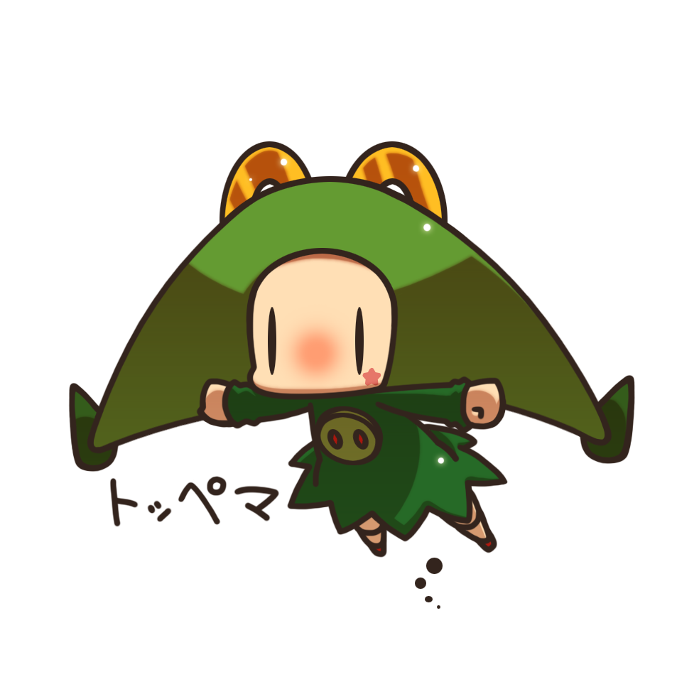 chibi crayon_shin-chan doll dress flying green_dress green_hair toppema_mapetto translated winding_key