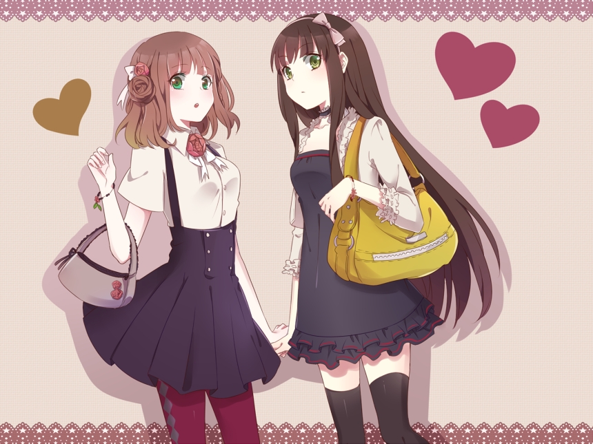 amnesia_(idea_factory) asaikaku brown_hair clock_zero crossover green_eyes heroine_(amnesia) kurou_nadeshiko