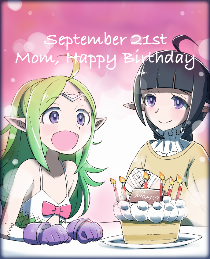 birthday birthday_cake cake candle dated fire_emblem fire_emblem:_kakusei food happy_birthday mother_and_daughter nn_(fire_emblem) nowi_(fire_emblem) pastry sasakimuu