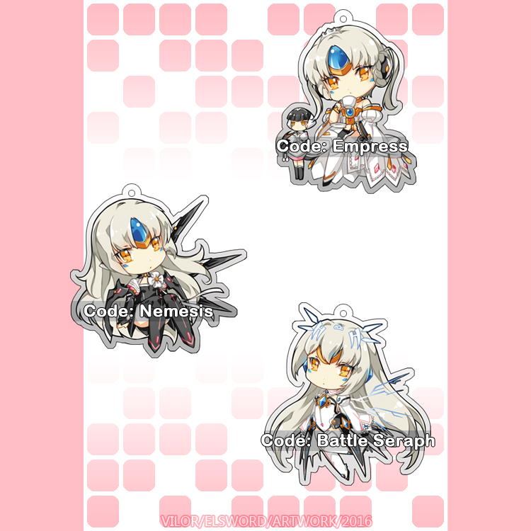 4girls android braid chibi code:_battle_seraph_(elsword) code:_empress_(elsword) code:_nemesis_(elsword) crossed_legs cup dress drone elsword eve_(elsword) expressionless french_braid long_hair maid multiple_girls multiple_persona ophelia_(elsword) saucer teacup thigh-highs tiara vilor white_hair yellow_eyes